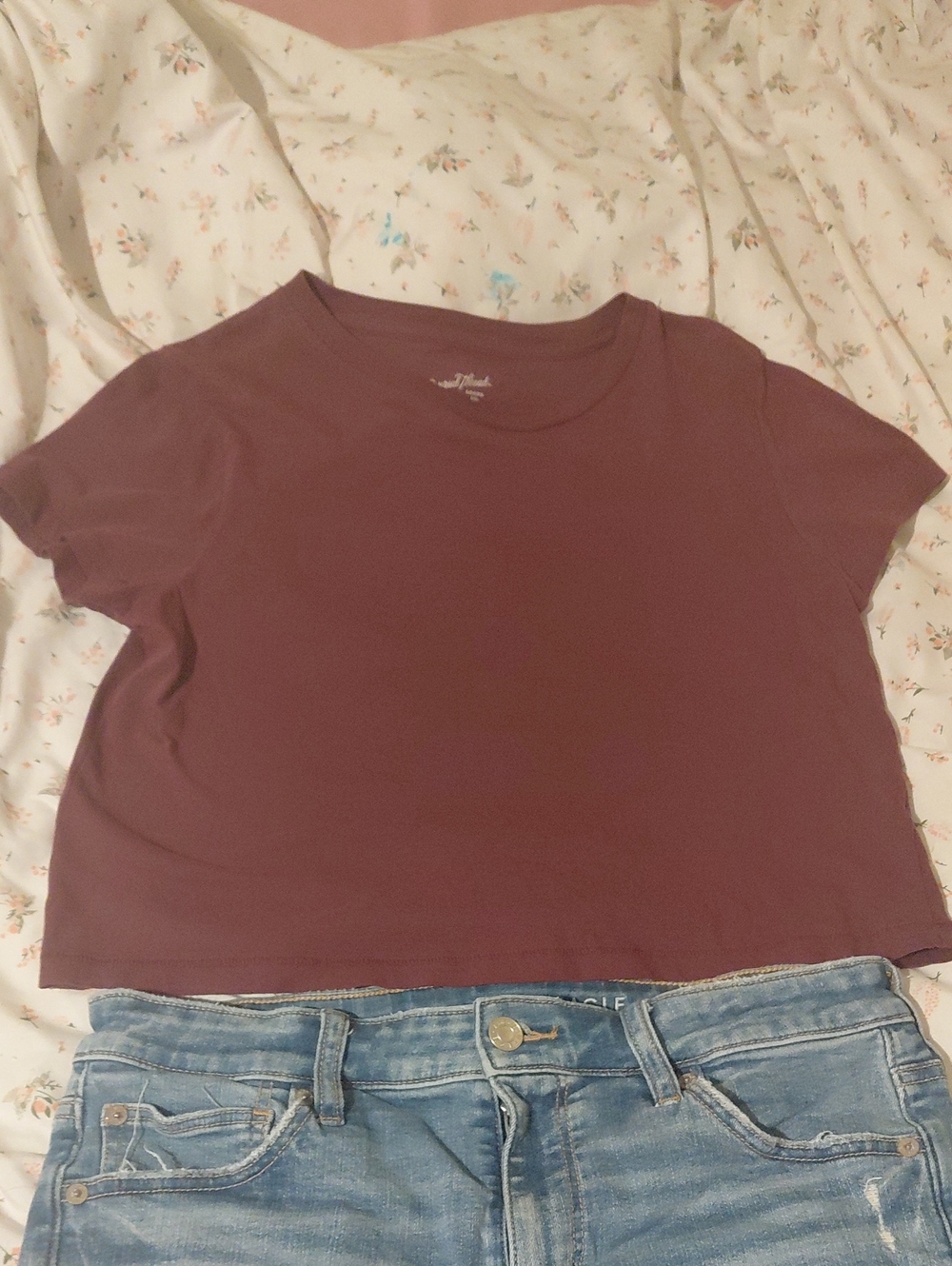 Core Basics Women's Short Sleeve Crew T-Shirt - Deep Plum